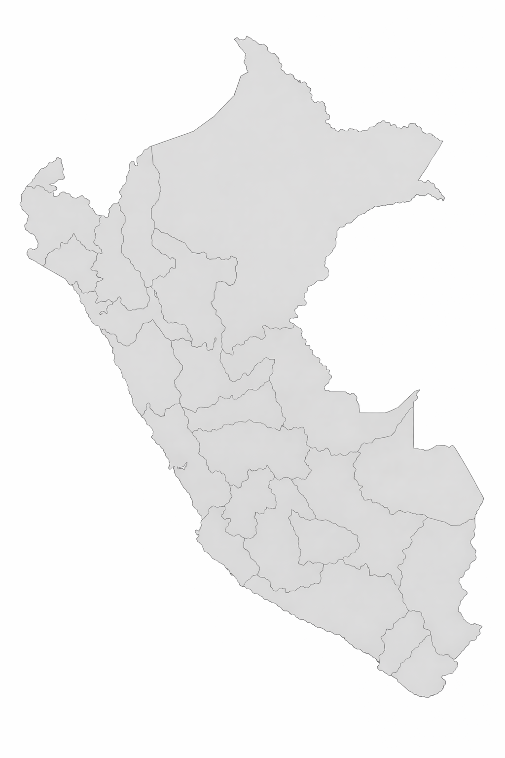 SAWABONA TREK - Mapa de Perú sin demarcaciones